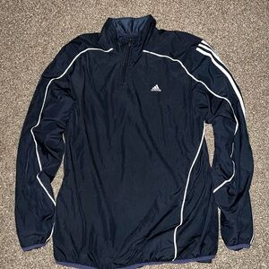 Adidas Vintage OG Dark Blue White Athletic Track Jacket XL